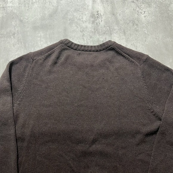 Croft & Borrow Sweater Mens XL Brown Mock Neck Ribbed Zip Knit Pullover Outdoor - Picture 5 of 6